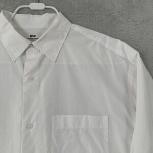 UNIQLO:C Broadcloth Cotton Oversized Button Shirt Small White Ivy Prep City Long